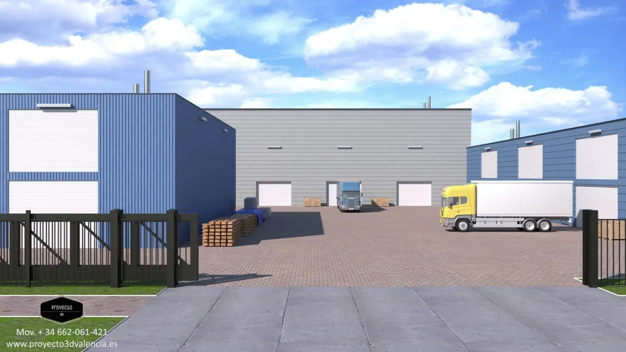 Portada del vídeo: Animación 3D puerta industrial