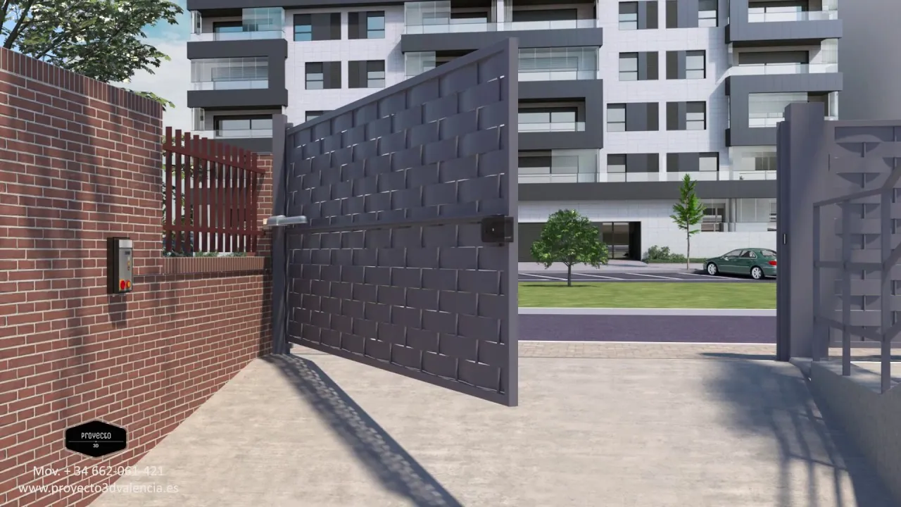 Portada del vídeo: Animación 3D puerta batiente