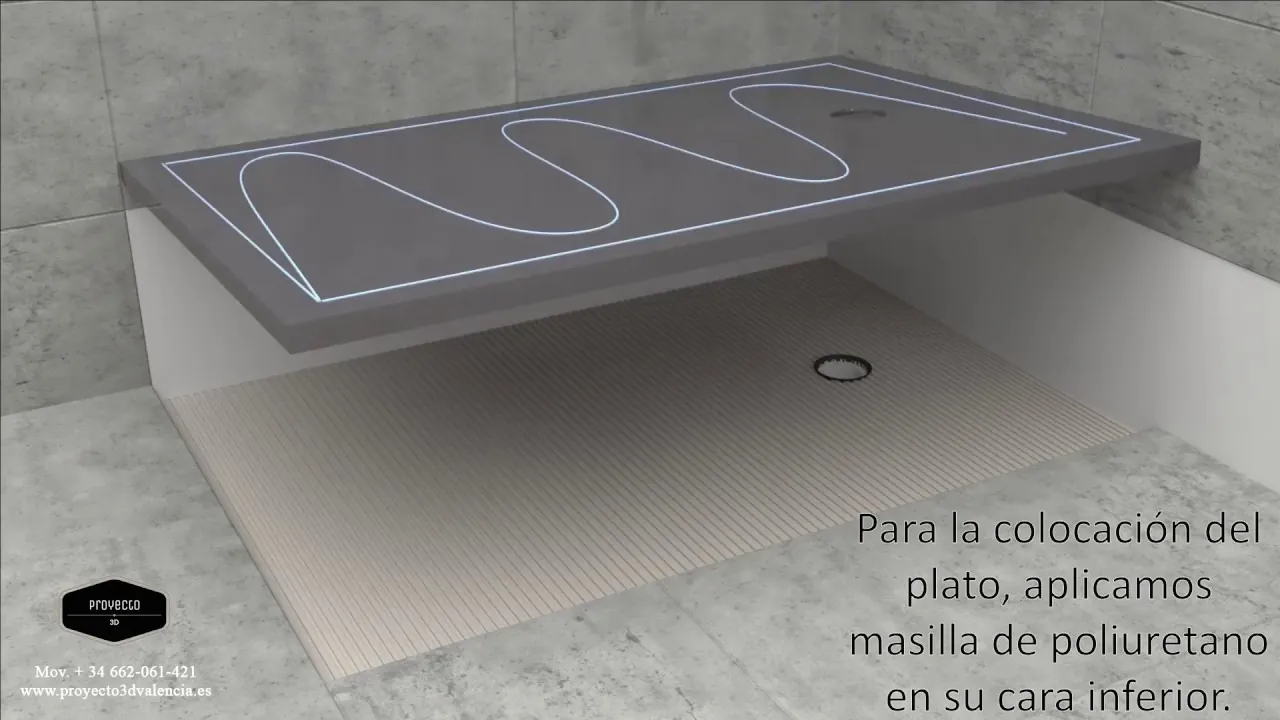 Portada del vídeo: Animación 3D montaje de plato de ducha