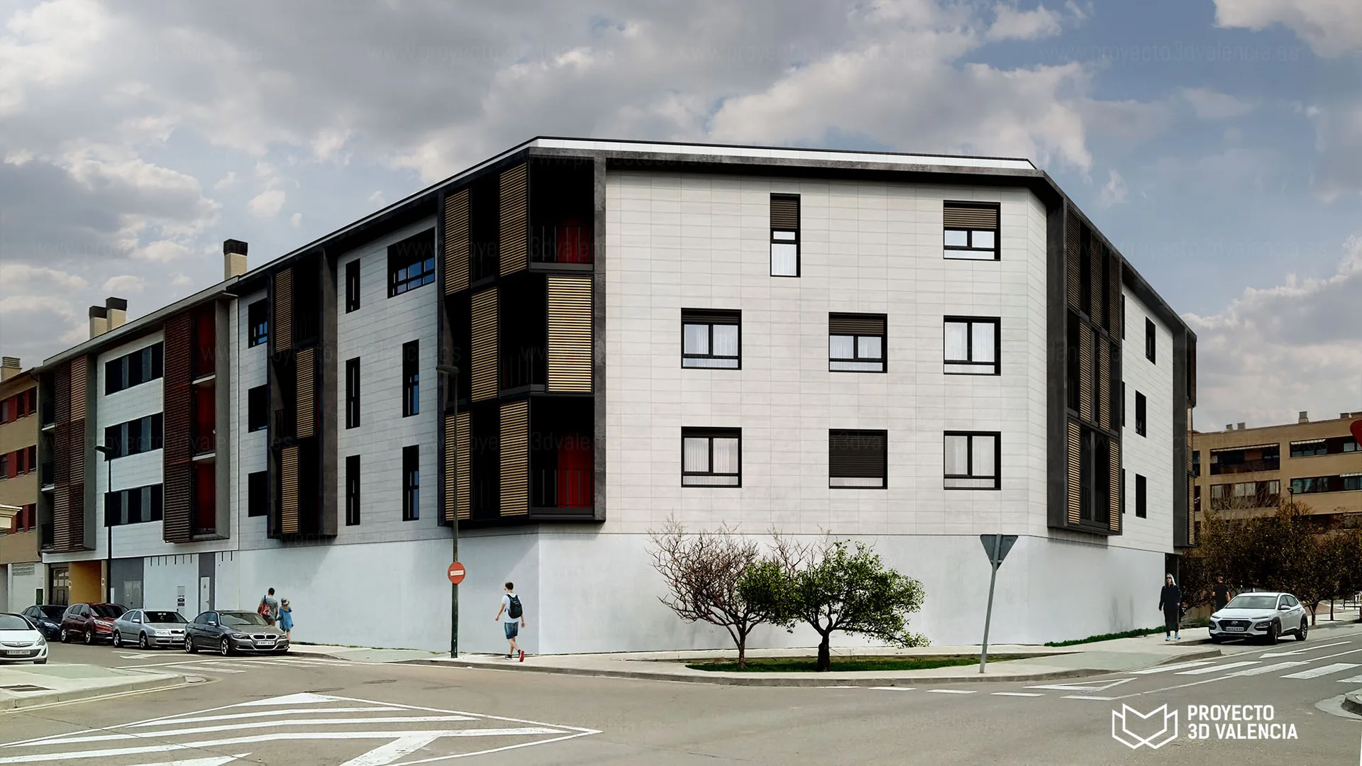render de integración fotográfica: el proyecto sobre la foto real