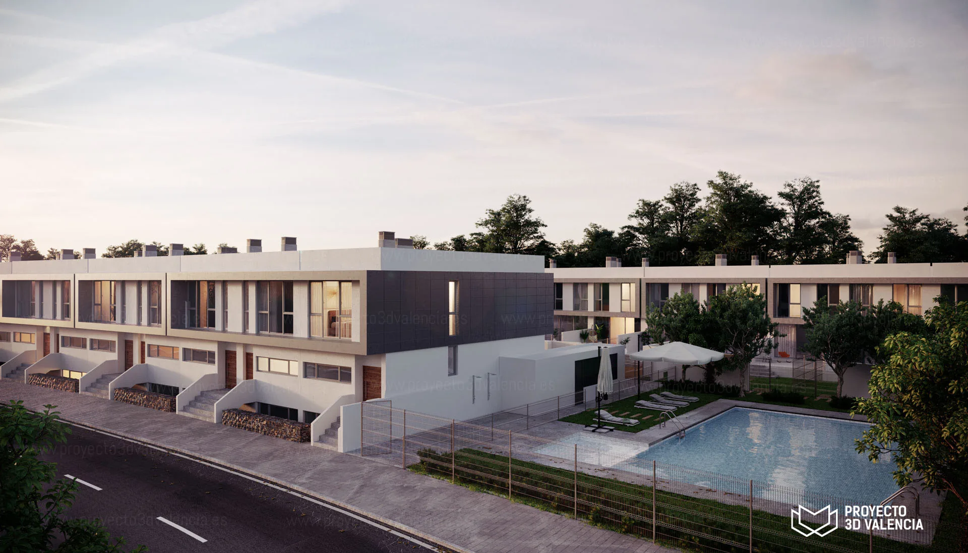 render de renders jardines piscinas