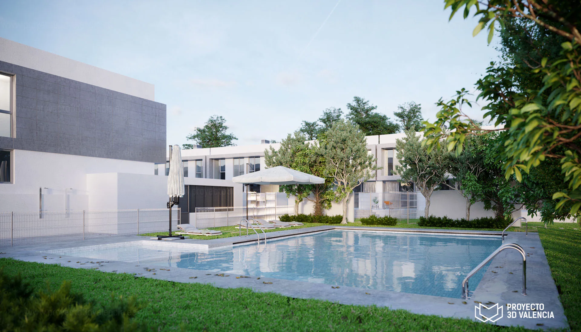 render de renders jardines piscinas