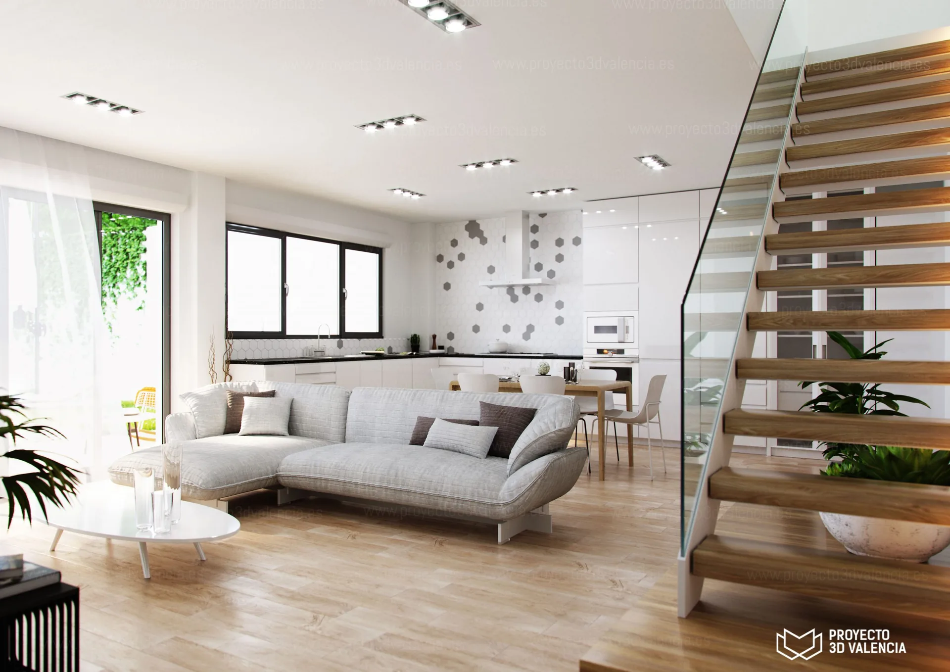 render de renders de salones y comedores 3d